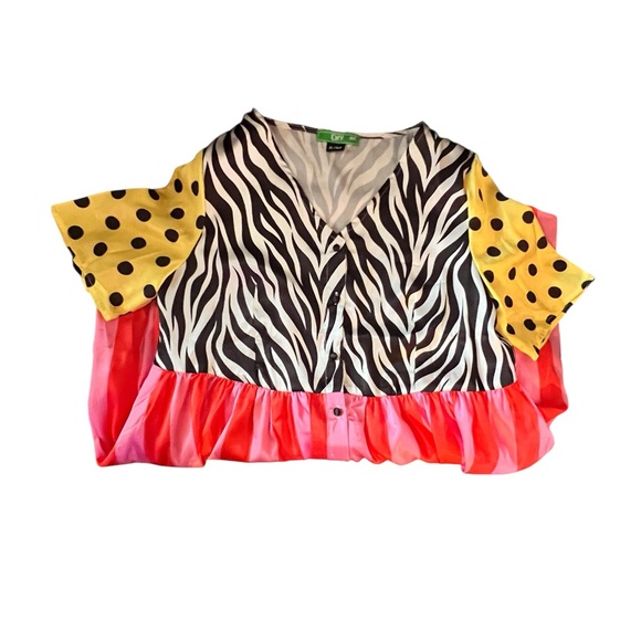 Pink and Yellow Striped Midi Dress - Picture 3 of 4